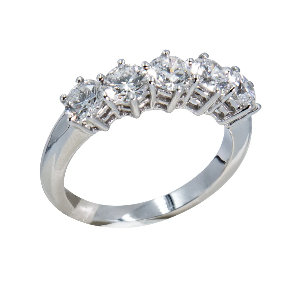 Anello riviera in oro bianco 18kt e diamanti naturali - immagine 2