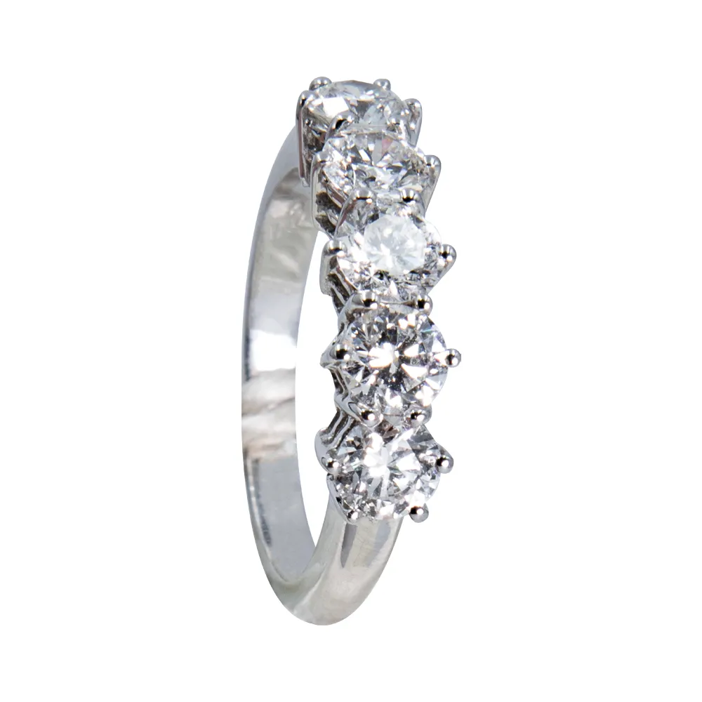 Anello riviera in oro bianco 18kt e diamanti naturali - immagine 4