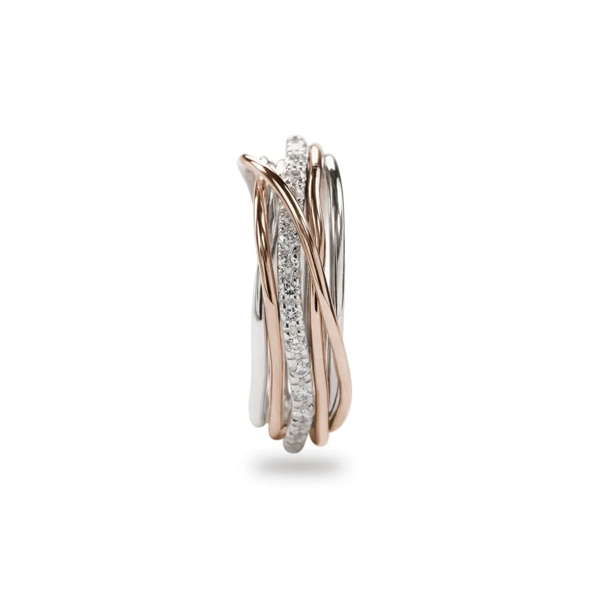Anello Filodellavita Classic 7 fili in Oro, Argento e Diamanti - immagine 2