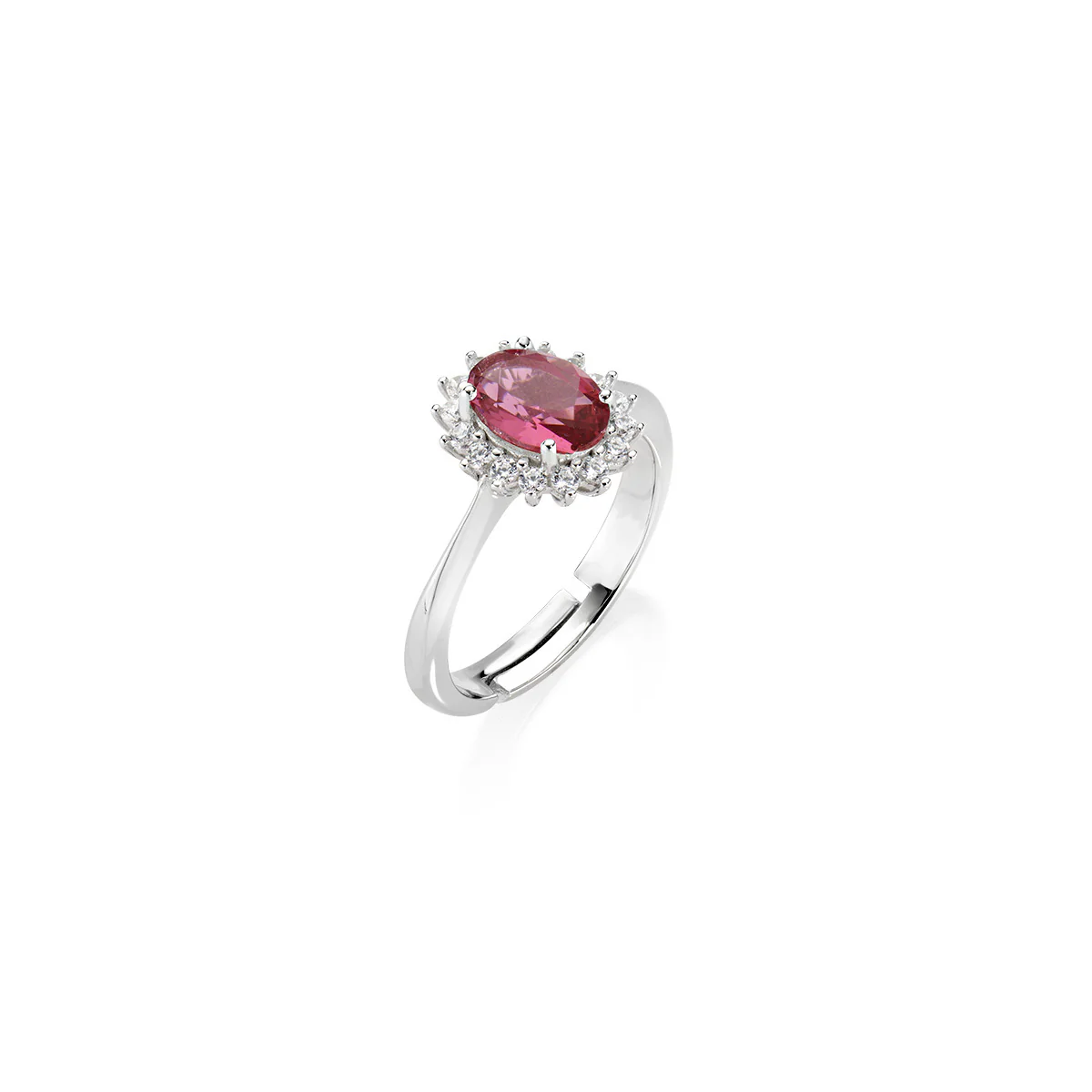 Anello Mini Royal Lady con Zircone Rosso Ciliegia - immagine 2